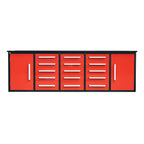 10ft Workbench Storage Cabinet with 15 Drawers & 2 Cabinets