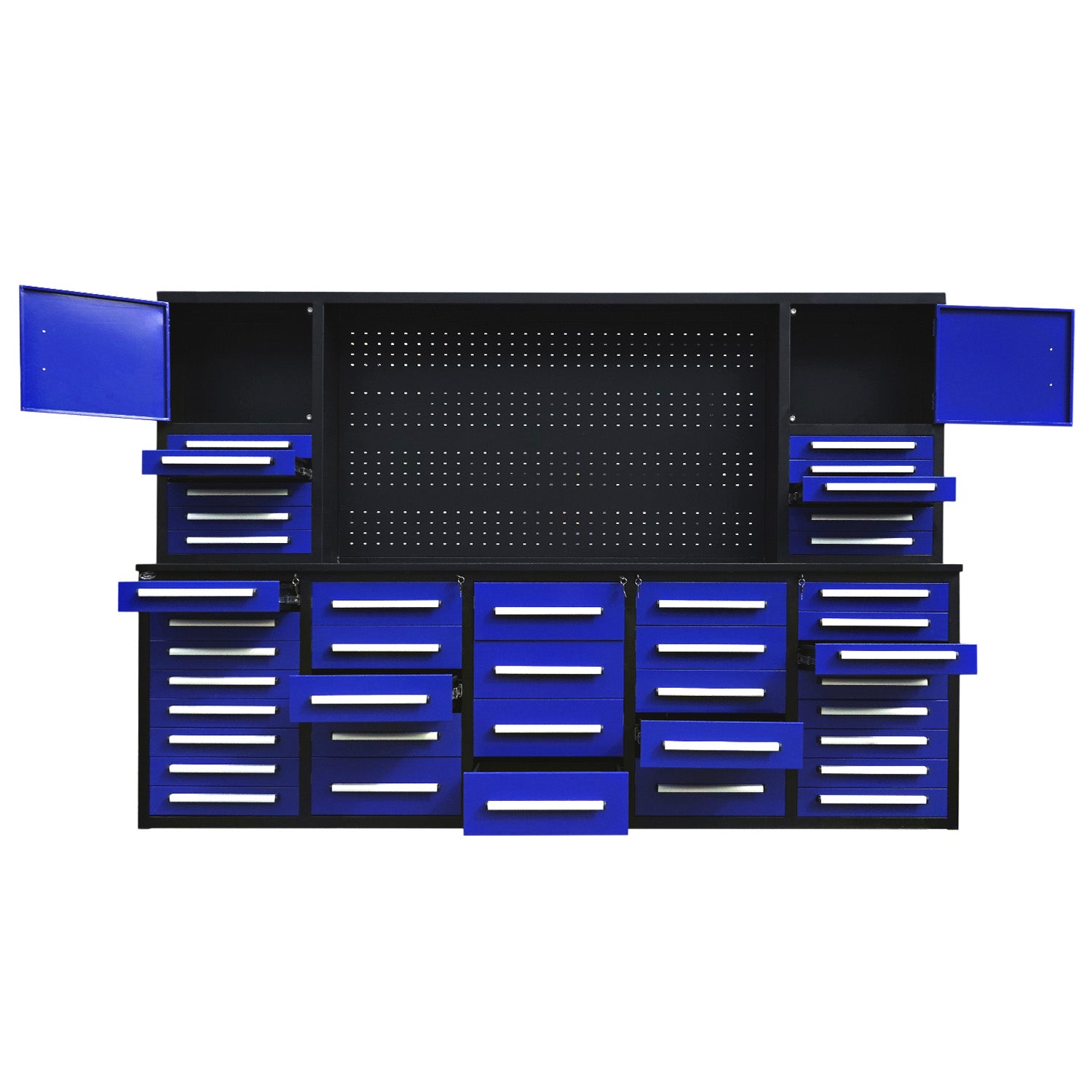 10ft Workbench Cabinet(40 Drawers, 2 Cabinets & 1 Pegboard)