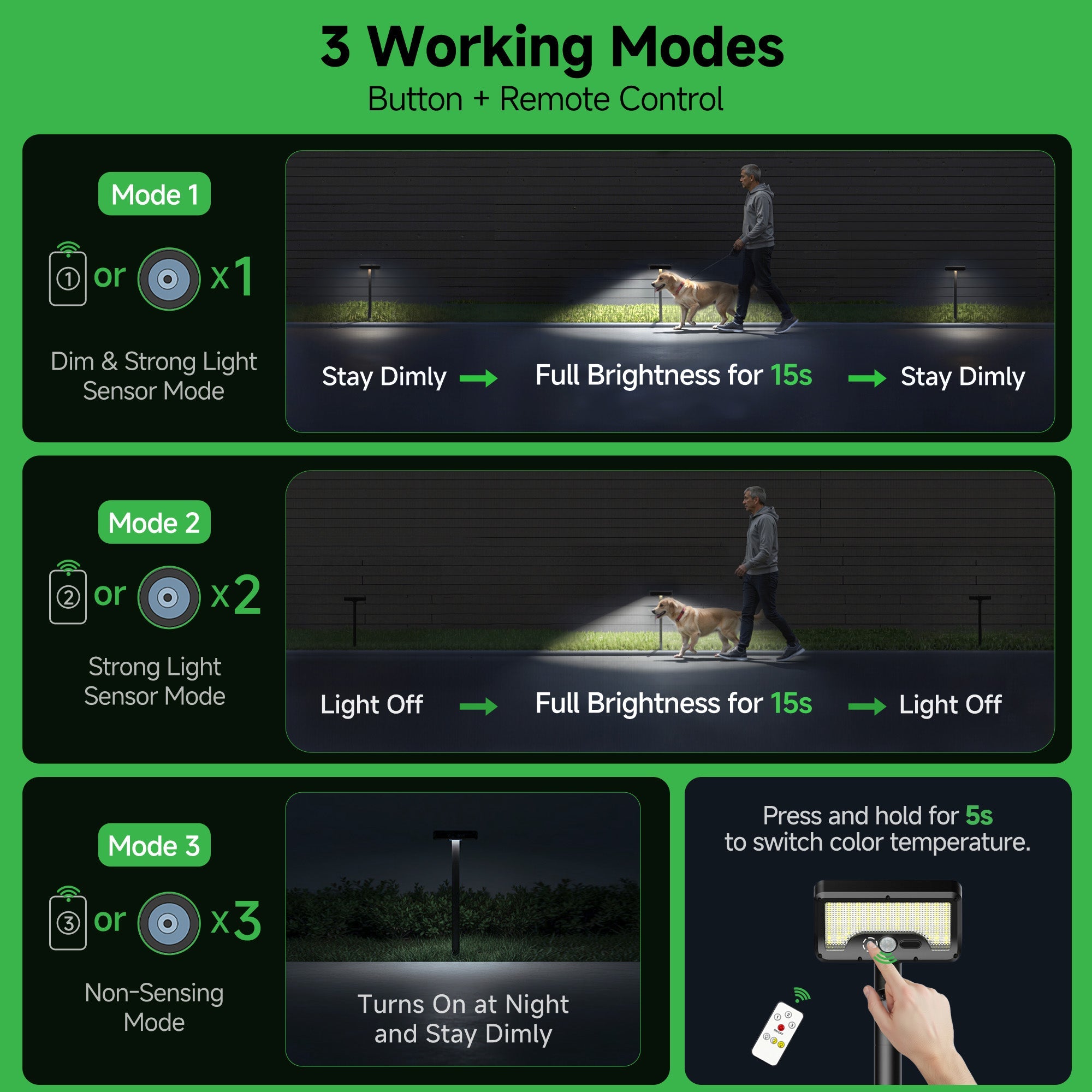 Solar Motion Sensor Pathway Lights (3401)