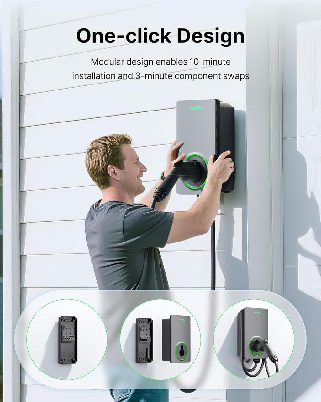AC Single Charger 50A EV Charger – 12kW Level 2 Smart EV Charging Station with App & Siri Control