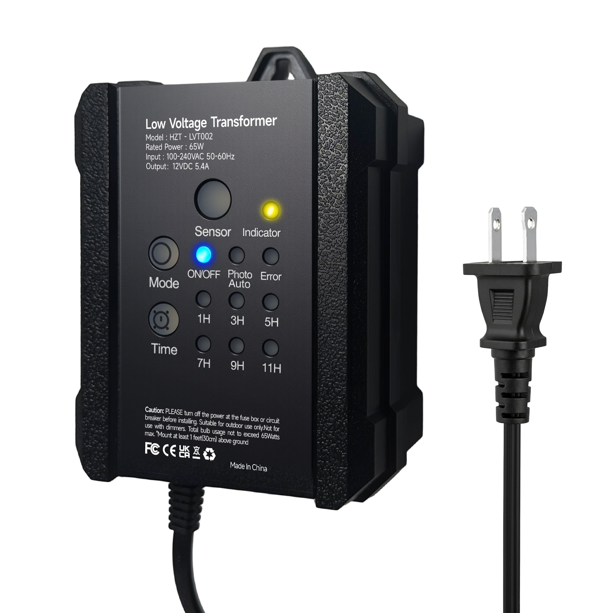 Varmtalys 65W Low Voltage Transformer with Timer & Photocell, Outdoor Landscape Lighting Power Supply