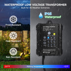 Varmtalys 65W Low Voltage Transformer with Timer & Photocell, Outdoor Landscape Lighting Power Supply