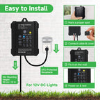Varmtalys 65W Low Voltage Transformer with Timer & Photocell, Outdoor Landscape Lighting Power Supply