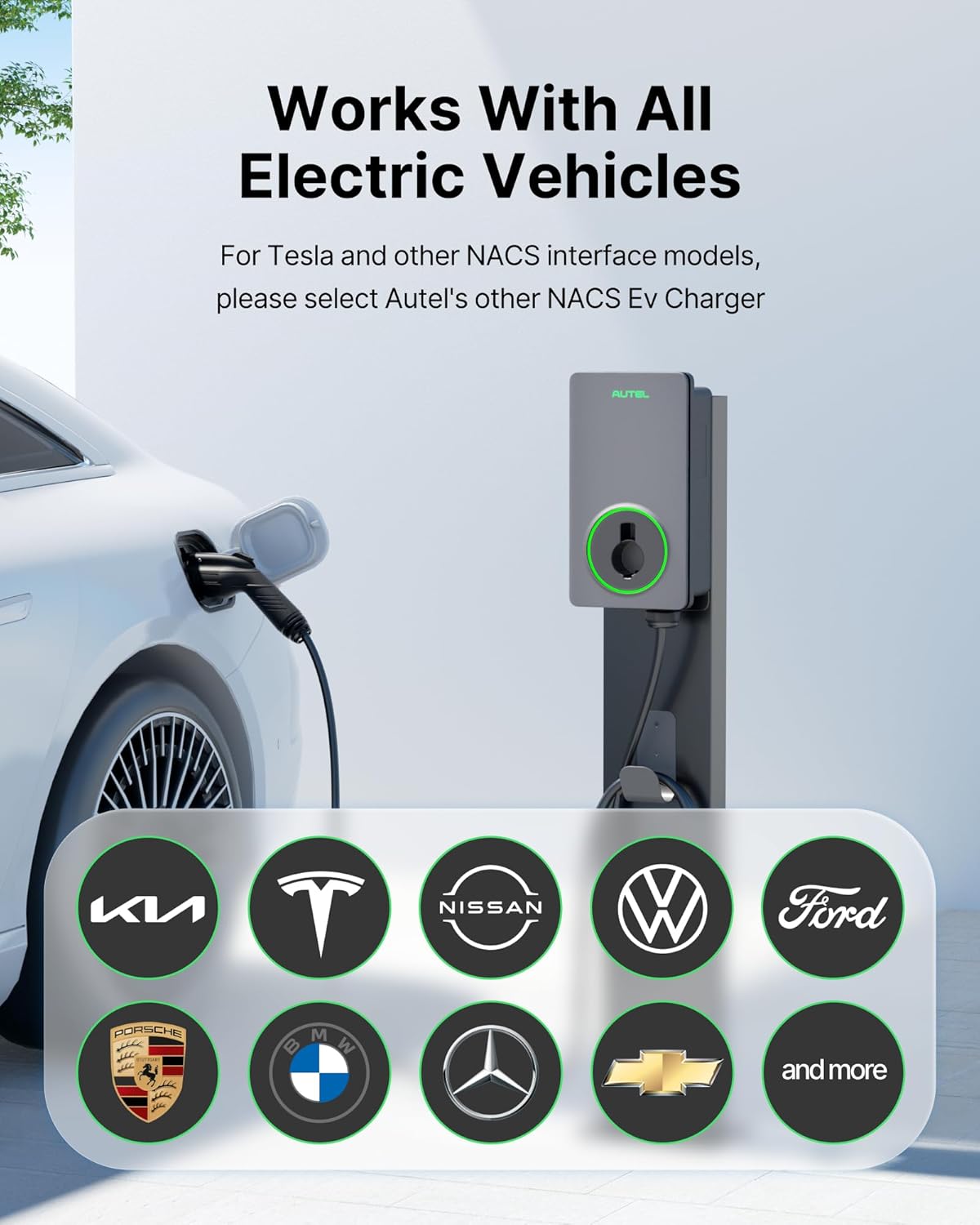 AC Single Charger 50A EV Charger – 12kW Level 2 Smart EV Charging Station with App & Siri Control