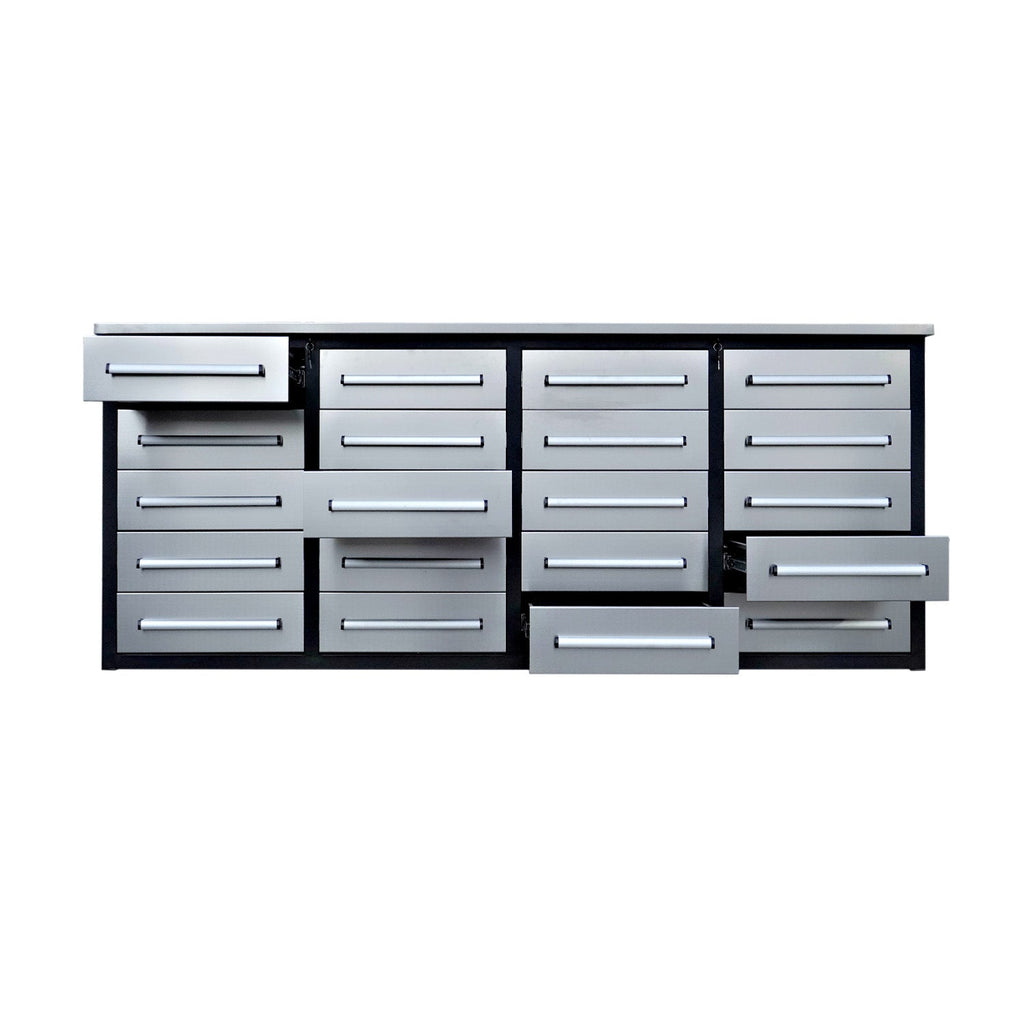 7ft Heavy Duty Garage Workbench Cabinet with 20 Drawers