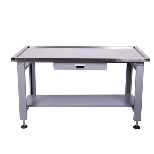 59" Heavy-Duty Stainless Steel Machine Teardown Table with Drain Hole | Industrial Workbench