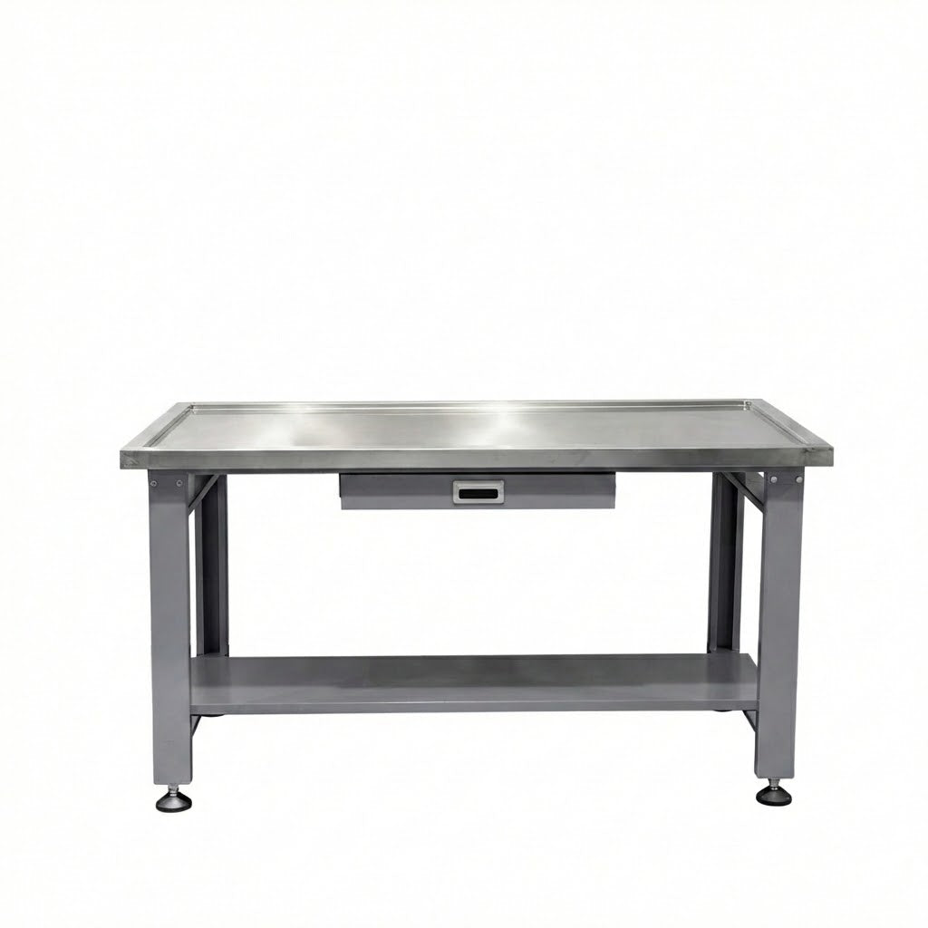 59 inch Large Heavy Duty Machine Teardown Table with Drain Hole