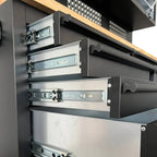 72 inch Rolling Tool Chest with Power Strip, Workbench, Upper Cabinets & Pegboard