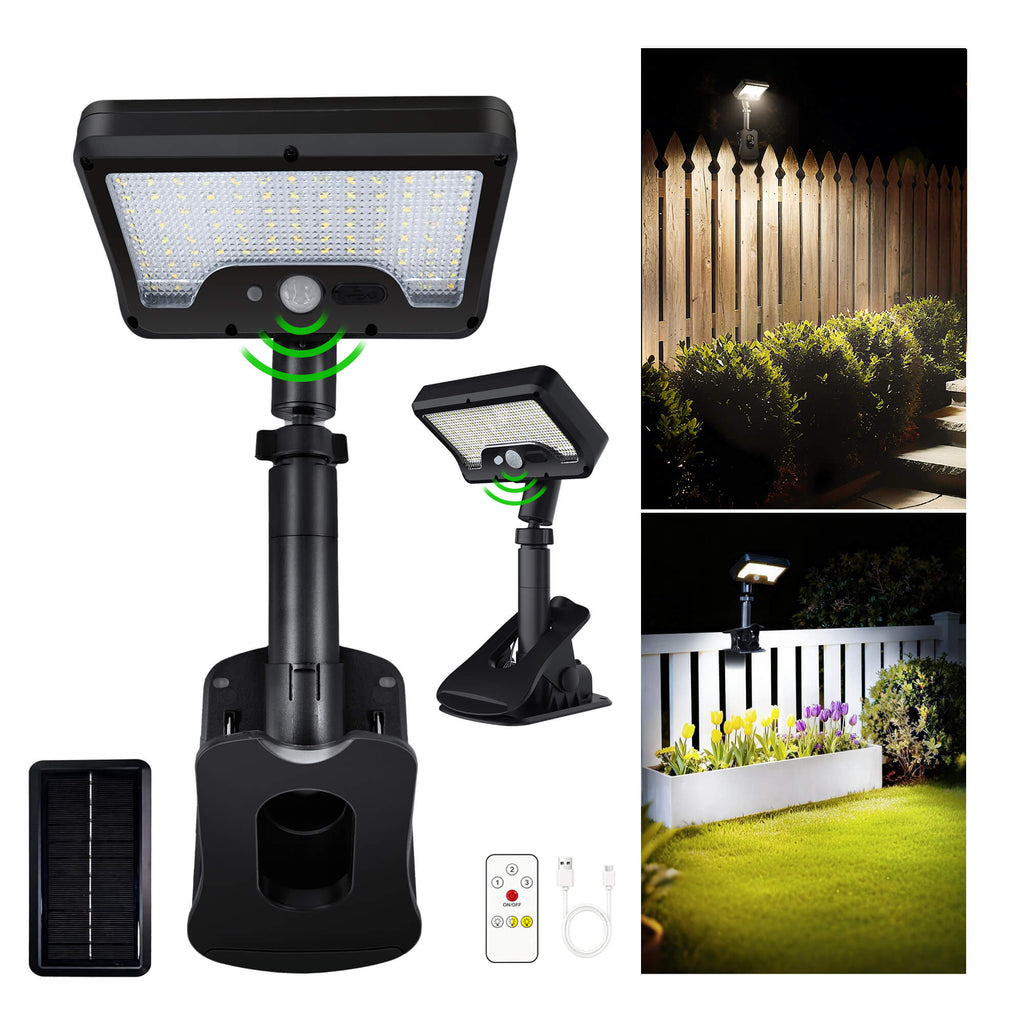 Solar Clip-On Fence Light 2 pack (3CCT, Motion Sensor + Remote)