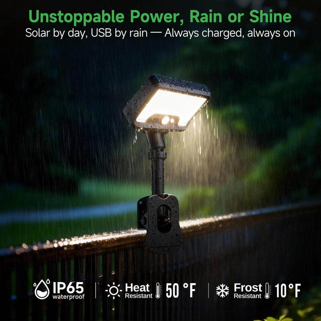 Solar Clip-On Fence Light 2 pack (3CCT, Motion Sensor + Remote)