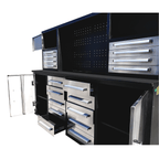 7 ft Garage Workbench Cabinet (18 Drawers & 4 Cabinets & Pegboard)
