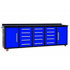 10ft 15-Drawer Storage Workbench with Wheels