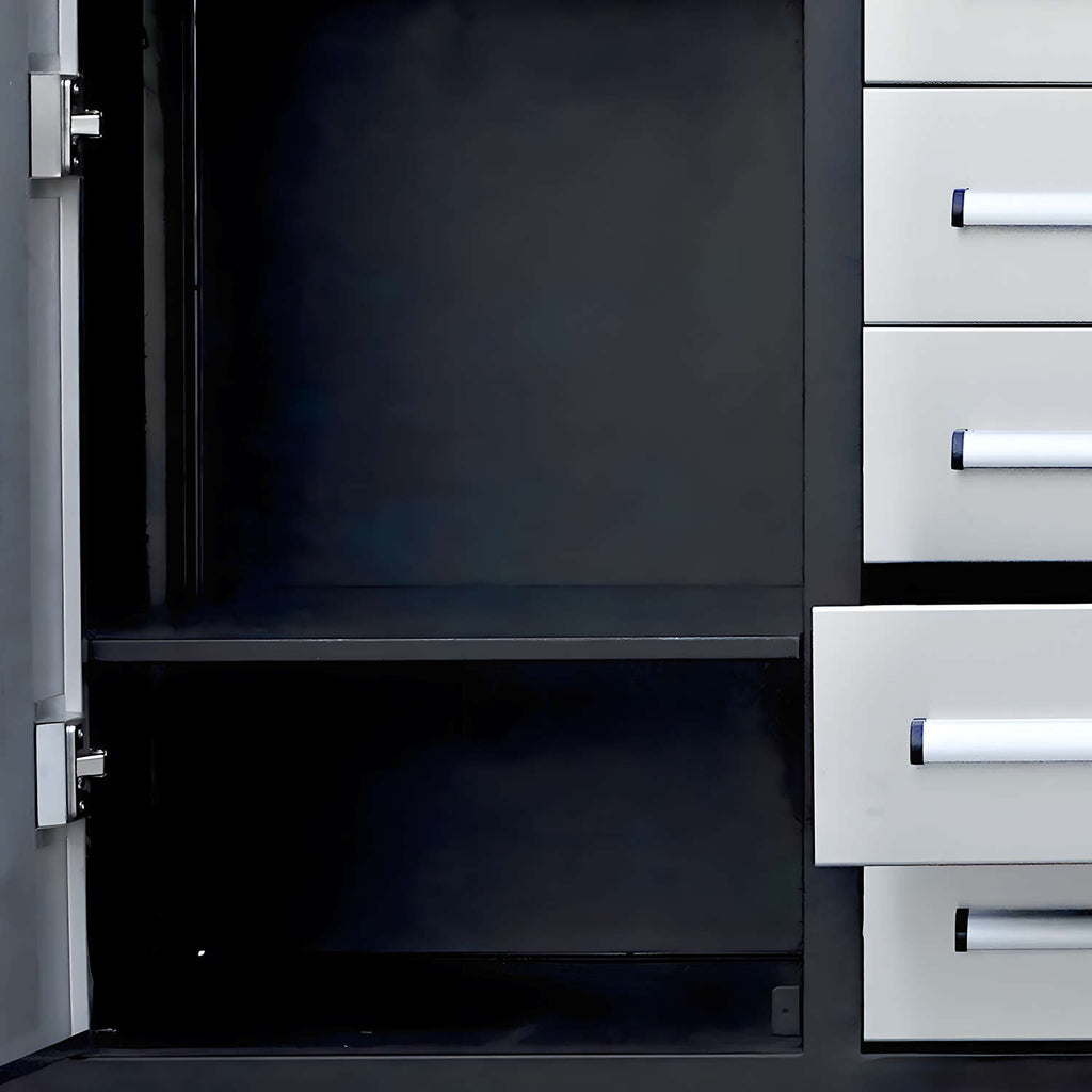 7ft Heavy Duty Workbench with 10 Drawers & 2 Cabinets