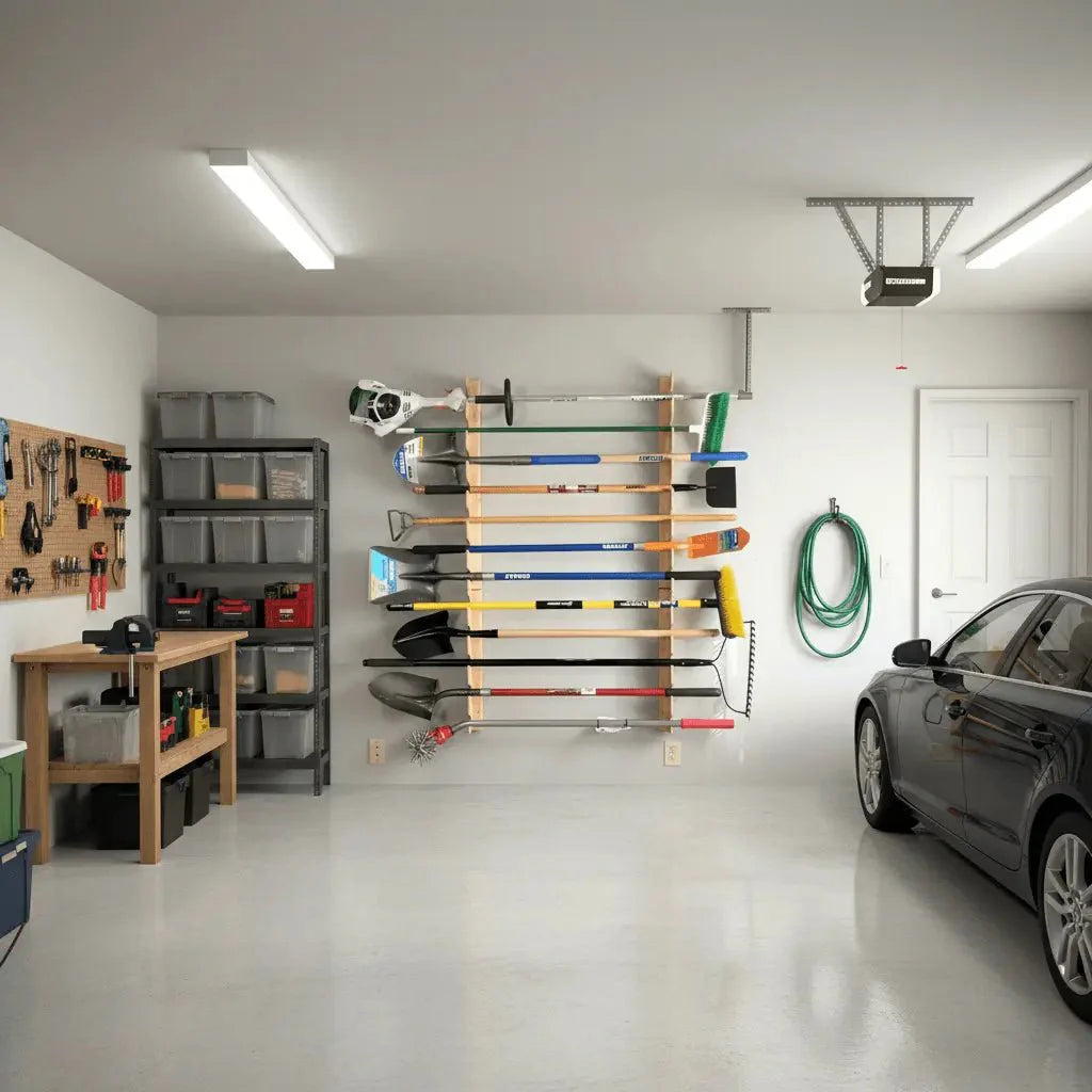 Wall-Mounted Garden Tool Rack - Garage